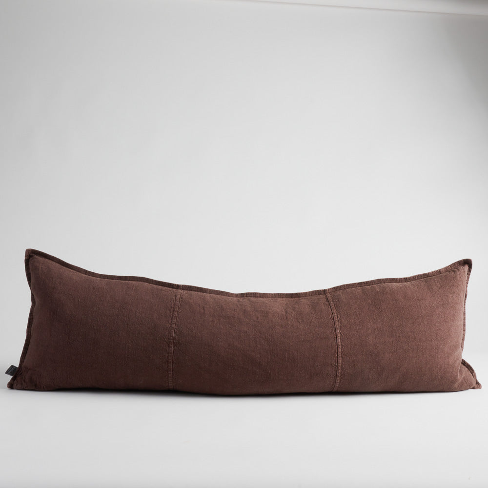 Luca® Linen Long Lumbar in Chocolate