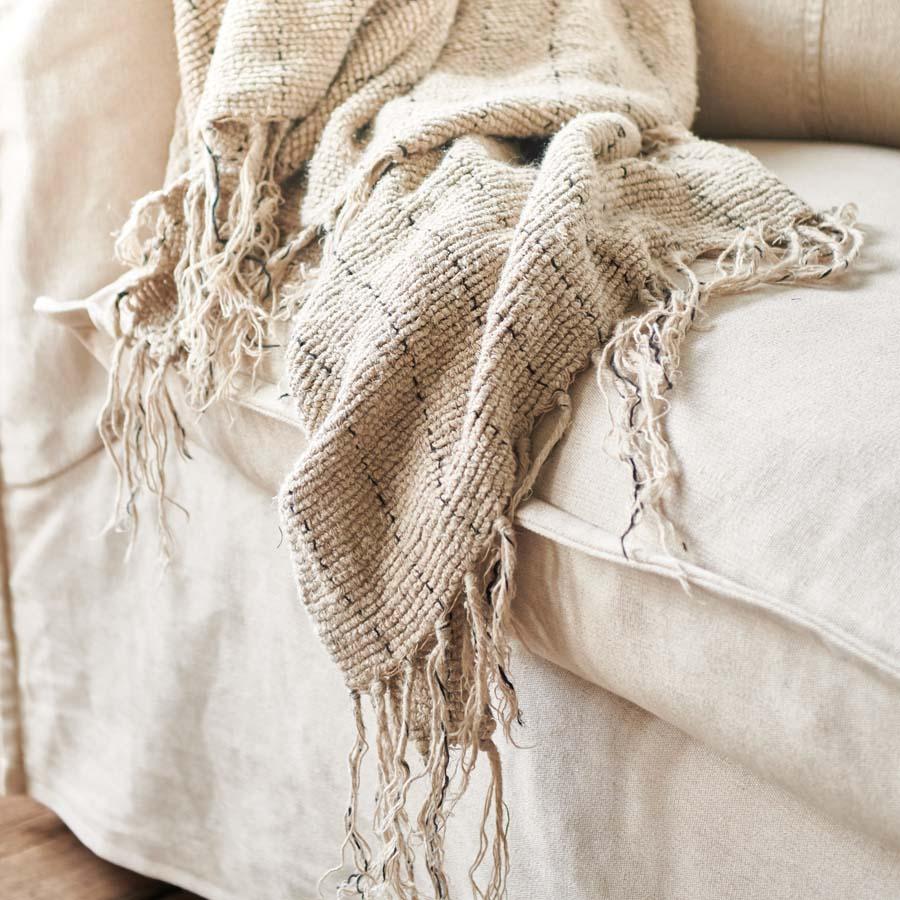 Mayla Handwoven Linen Throw