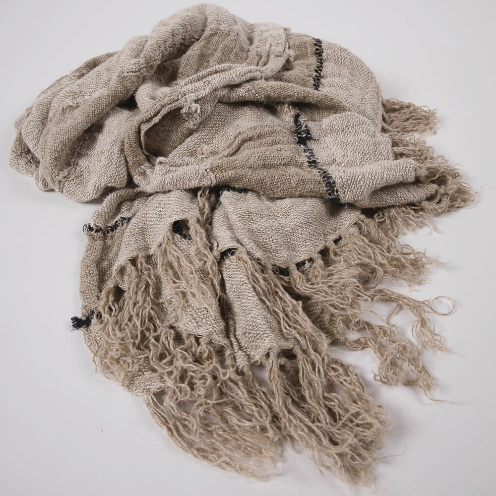 Retreat Throw in Natural, Ivory, and Black